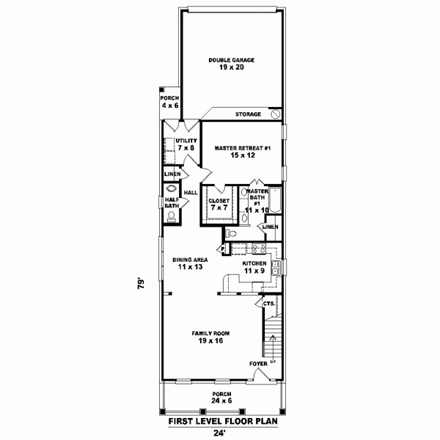 House Plan 46369 First Level Plan