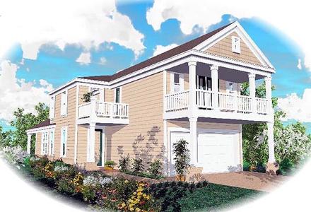 Colonial Narrow Lot Elevation of Plan 46370