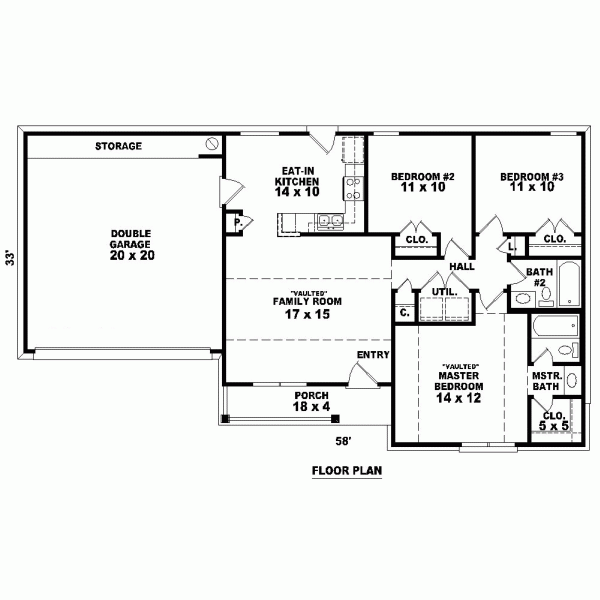One-Story Level One of Plan 46372