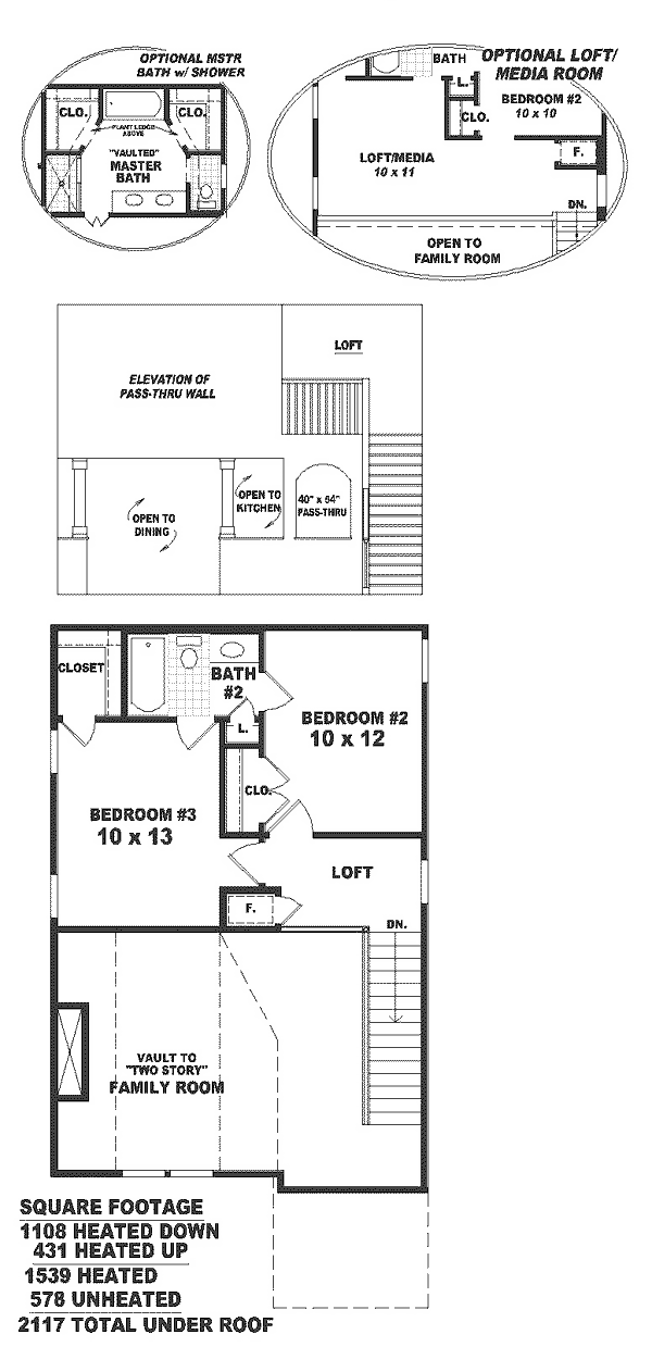 One-Story Level Two of Plan 46372