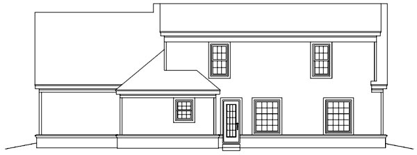 Ranch Rear Elevation of Plan 46376