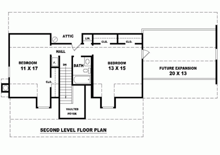 House Plan 46377 Second Level Plan