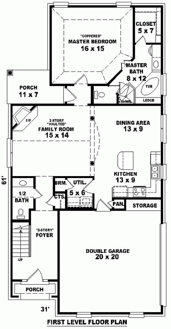 Narrow Lot Traditional Level One of Plan 46381