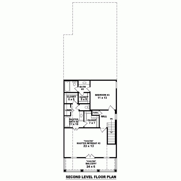 Narrow Lot One-Story Ranch Level Two of Plan 46383