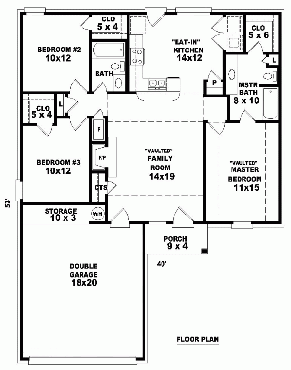 Narrow Lot One-Story Traditional Level One of Plan 46384