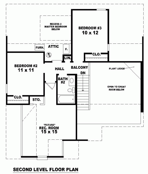 Narrow Lot One-Story Ranch Level Two of Plan 46385