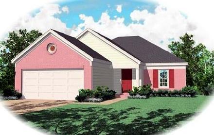 Narrow Lot One-Story Ranch Elevation of Plan 46385