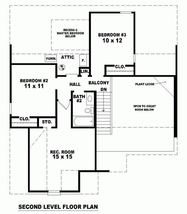One-Story Ranch Level Two of Plan 46386