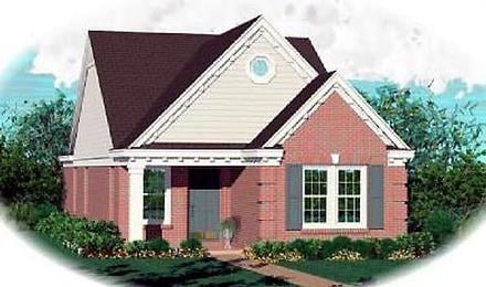 Narrow Lot One-Story Ranch Elevation of Plan 46391