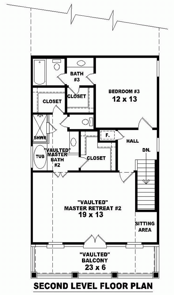 Craftsman Narrow Lot Level Two of Plan 46392