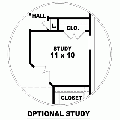 Narrow Lot One-Story Traditional Alternate Level One of Plan 46394