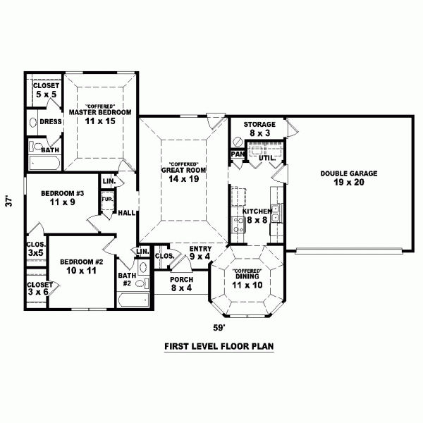 One-Story Level One of Plan 46399