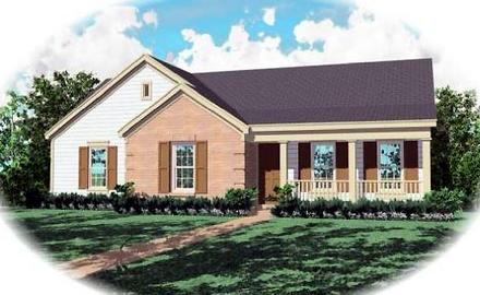 One-Story Ranch Elevation of Plan 46401