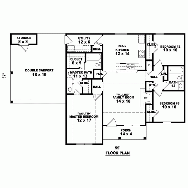 One-Story Level One of Plan 46404