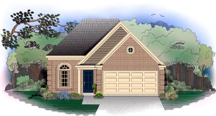 European Narrow Lot One-Story Elevation of Plan 46405