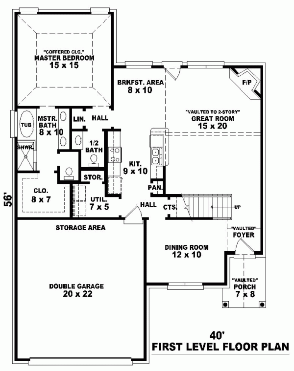 Narrow Lot Traditional Level One of Plan 46411