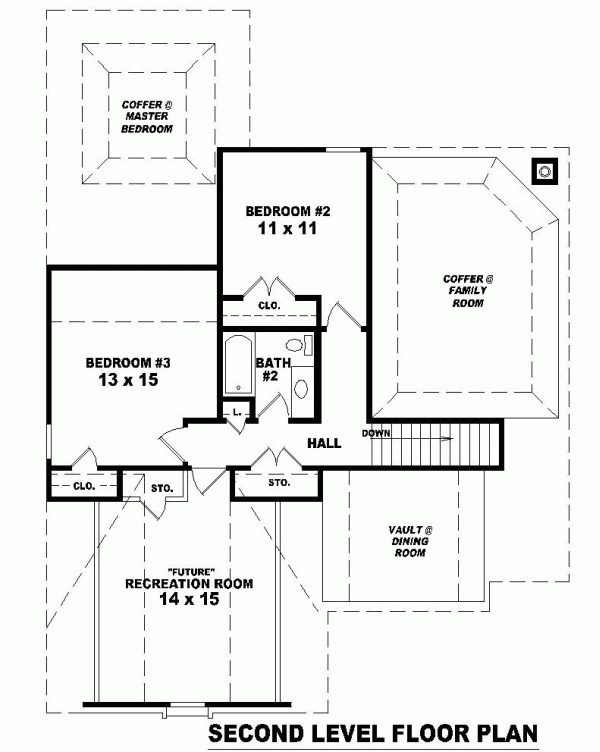 Narrow Lot Traditional Level Two of Plan 46413