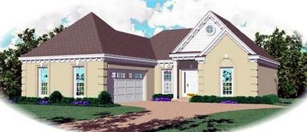 One-Story Ranch Elevation of Plan 46417
