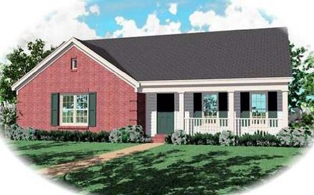 One-Story Ranch Elevation of Plan 46419