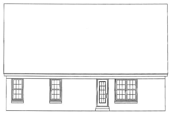 Narrow Lot Traditional Rear Elevation of Plan 46424