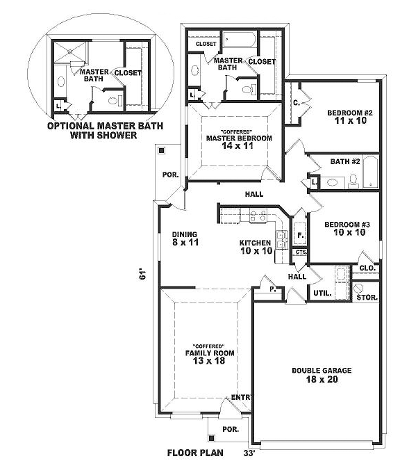 European Narrow Lot One-Story Level One of Plan 46425