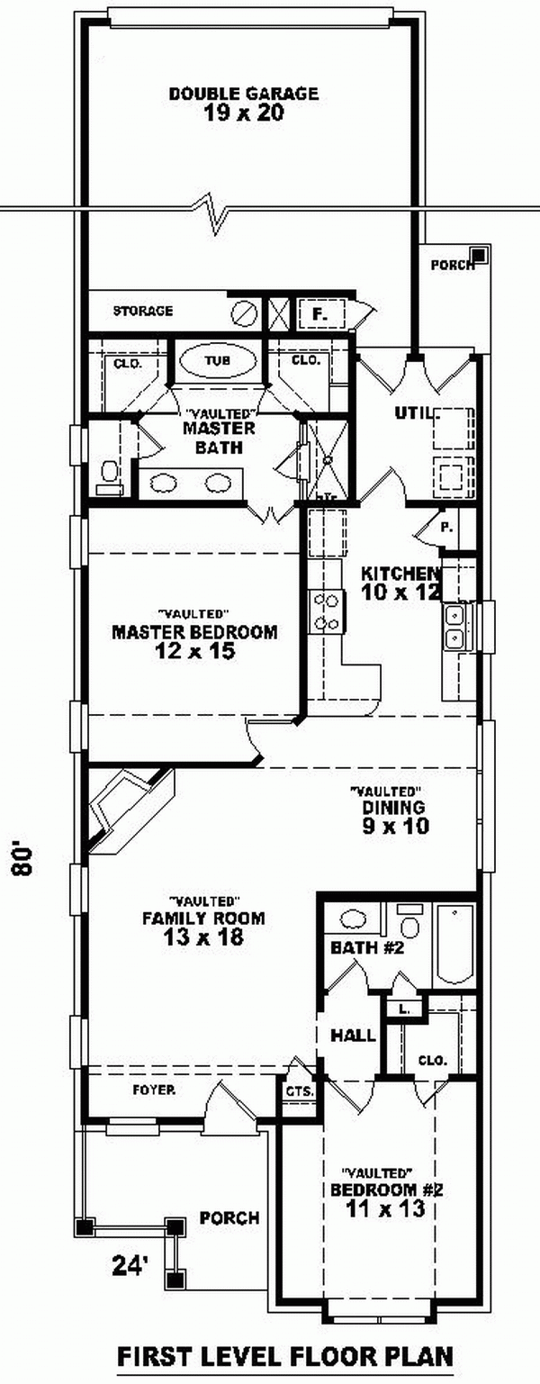 Country Narrow Lot One-Story Level One of Plan 46426
