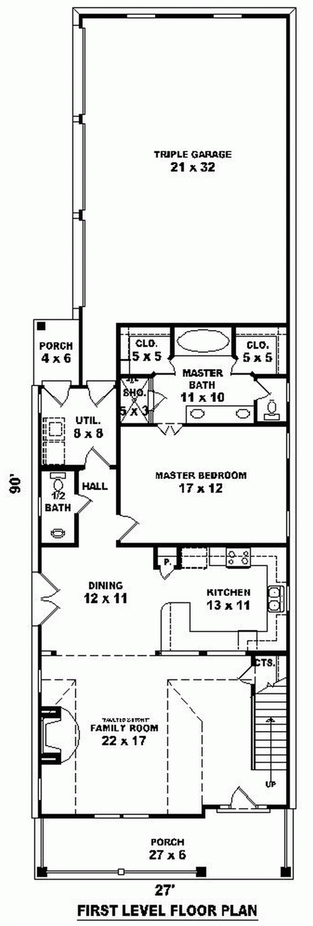 House Plan 46427 First Level Plan