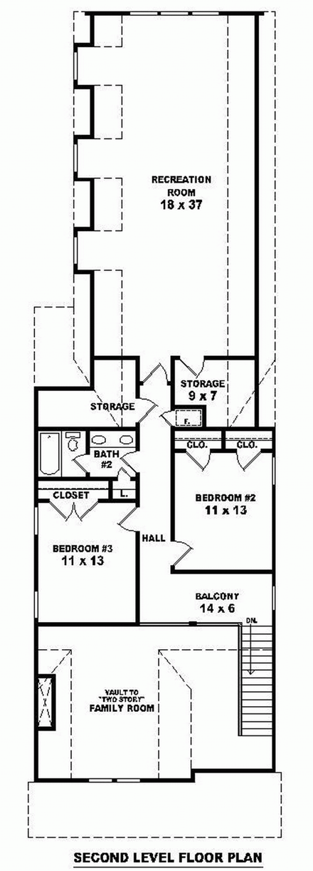 House Plan 46427 Second Level Plan