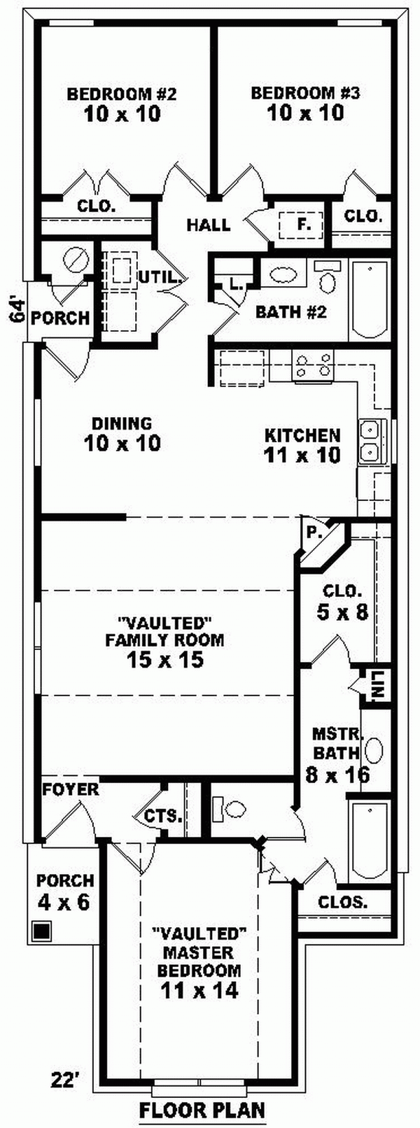 European Narrow Lot One-Story Level One of Plan 46431