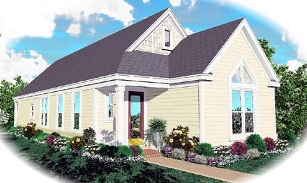 Narrow Lot One-Story Traditional Elevation of Plan 46433