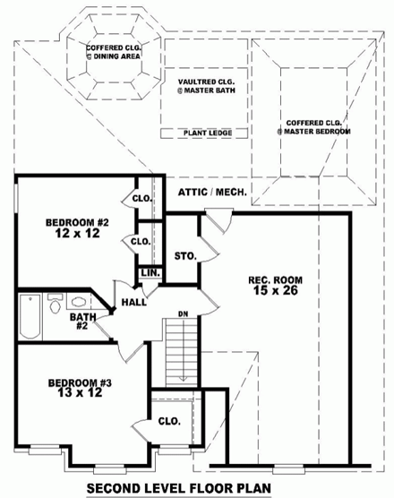 House Plan 46436 Second Level Plan