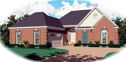 One-Story Ranch Elevation of Plan 46442