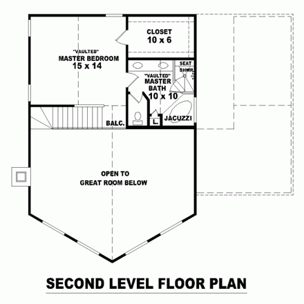 House Plan 46446 Second Level Plan