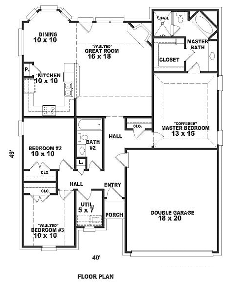 Ranch Level One of Plan 46447