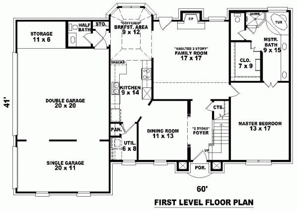 Tudor Level One of Plan 46470