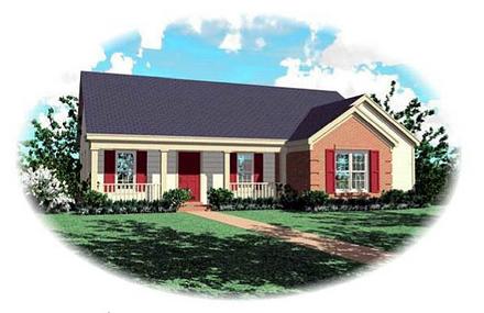 One-Story Ranch Elevation of Plan 46473