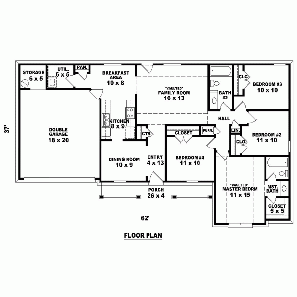 One-Story Level One of Plan 46475