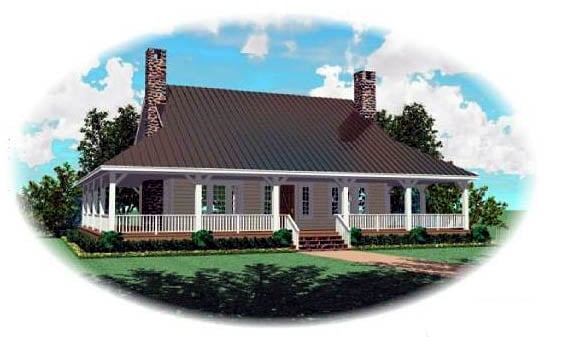 Country Plan with 2207 Sq. Ft., 3 Bedrooms, 3 Bathrooms, 2 Car Garage Elevation