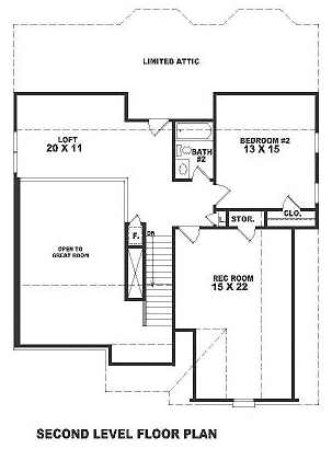 Narrow Lot Traditional Level Two of Plan 46480