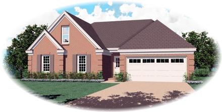One-Story Traditional Elevation of Plan 46482