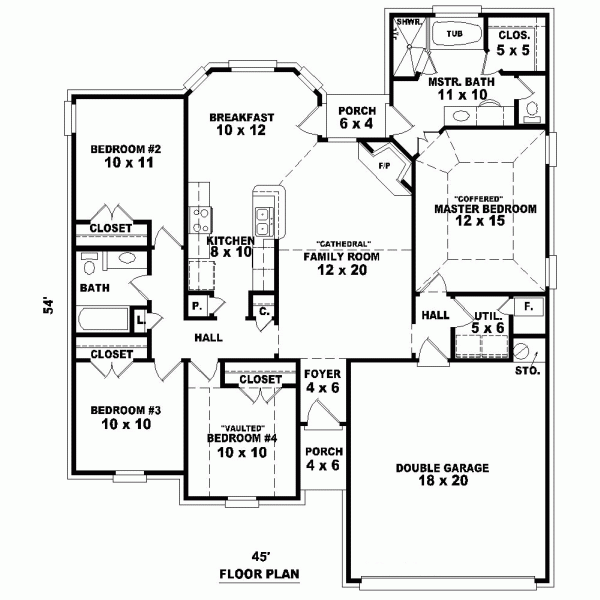 One-Story Level One of Plan 46484