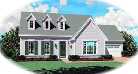 Cape Cod Elevation of Plan 46488