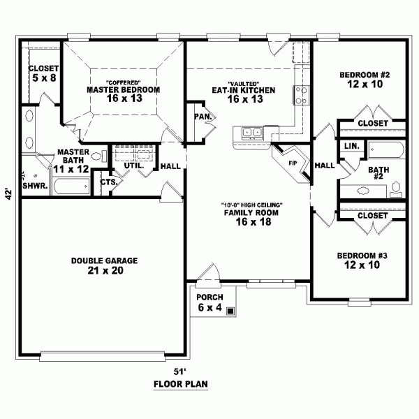 One-Story Level One of Plan 46491