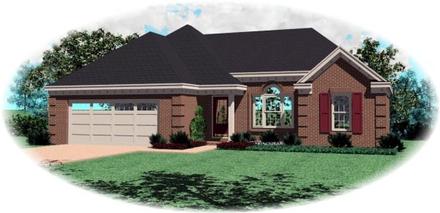 One-Story Elevation of Plan 46491
