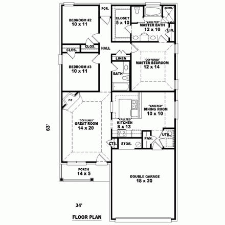 House Plan 46492 First Level Plan
