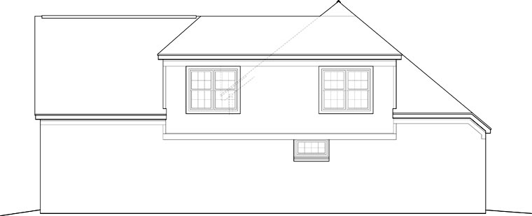 Traditional Rear Elevation of Plan 46495