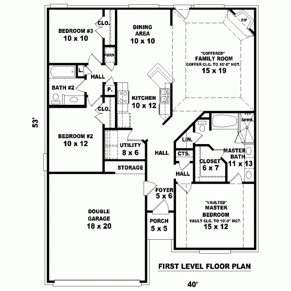 Narrow Lot One-Story Level One of Plan 46499