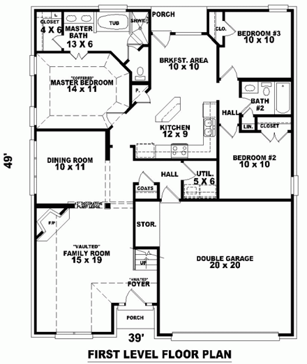 House Plan 46509 First Level Plan