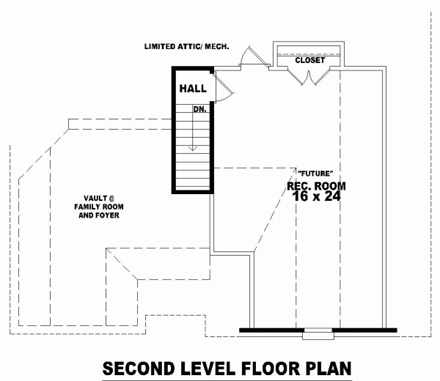 House Plan 46509 Second Level Plan