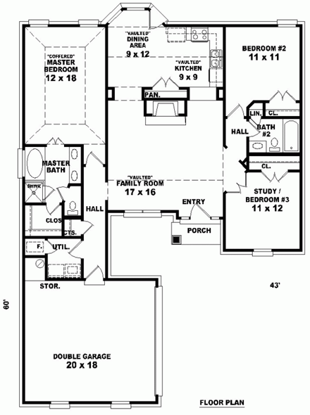 House Plan 46511 First Level Plan